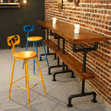 2016美式时尚吧台铁艺脚凳咖啡厅实木凳子创意椅子特价酒吧椅