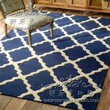 蓝色欧式中式地中海地毯客厅茶几沙发地毯卧室床边宜家大地毯定制