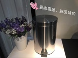 不锈钢7L垃圾桶脚踏欧式时尚家用卧室卫生间厨房客厅纸篓可爱