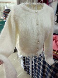 2016春秋韩版新款女装纯色开衫外套春秋短款马海毛毛衣厚款针织衫