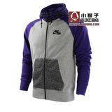 全新正品 Nike 男子运动生活灰紫色连帽针织茄克588819-063