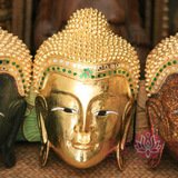 泰国工艺品木雕佛像挂件佛脸装饰品东南亚风格佛头家装饰品A215