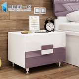 时尚第一区 床头柜现代简约白色烤漆床头柜储物柜床边柜