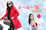 2016新款春季韩版翻领长袖显瘦中长款女式风衣外套潮 双排扣长袖
