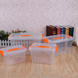 大中小号透明塑料收纳箱手提有盖整理箱储物箱杂物食品收纳盒批发