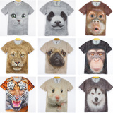 潮人个性t恤 男 短袖 恶搞 创意搞笑搞怪衣服 3dT恤动物图案印花