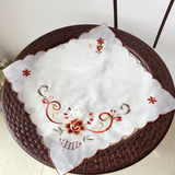 简约欧式绣花餐垫 浪漫田园床头柜盖巾 优雅精致外贸万能盖布