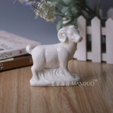 景德镇生肖羊陶瓷瓷器雕塑 属相白色羊瓷器摆件 属相羊人生日礼物