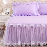 韩版蕾丝床裙单件彩色结婚庆欧式床罩双人粉色家纺床群床上用品