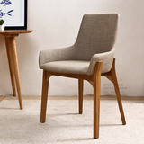 北欧简约餐椅休闲电脑椅宜家布艺实木家具水曲柳咖啡椅设计师家具