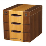木质带锁桌面实用文件文具柜抽屉钥匙凭重要据凭证收纳资料矮柜