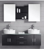 特价橡木浴室柜双盆台上盆卫浴柜黑色白色组合吊柜欧式洗手盆2057