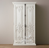 没事发时实木家具  新款欧式新古典雕花实木双门衣柜