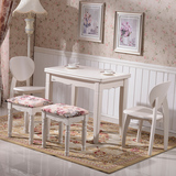 欧式餐桌椅组合韩式田园象牙白可折叠伸实木桌椅组合小户型饭桌
