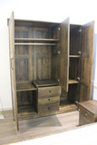 实木衣柜 实木家具 松木柜子 环保原木衣柜 做旧颜色 美式风格