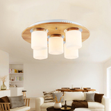 客厅灯圆形现代简约原木实木吸顶灯日式中式led客厅灯卧室灯圆形