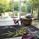 田园树叶子卧室茶几客厅地毯墨绿色加厚晴纶可定制满铺地毯可水洗