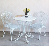 包邮户外休闲铁艺桌椅餐饮咖啡创意阳台休闲白色组合三件套座椅