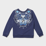 法国专柜正品代购KENZO女孩童装 藏青色虎头儿童卫衣套头针织衫