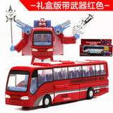 美致合金巴士可变形机器人公交车模型男孩玩具汽车人包邮
