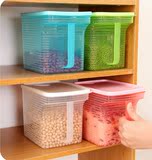 创意可叠加单手柄杂粮密封罐 厨房橱柜冰箱塑料储物收纳盒