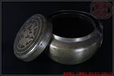清代特大号厚实白铜手炉古玩古董老铜器杂件杂项民俗收藏