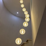 别墅楼梯吊灯 复式楼中式大气个性创意简约现代旋转楼梯长吊灯