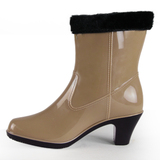 时尚中筒雨靴子 女士防雨鞋 韩国雨鞋子胶鞋 高跟雨靴子水鞋 包邮