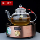 耐热玻璃茶壶红茶泡花茶壶可加热 纯玻璃电陶炉煮茶器烧水壶套装