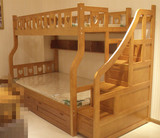 实木高低床儿童床1.5米上下床双层床子母床实木上下铺床1.2m橡木