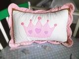 全棉手工绗缝枕套枕头套 外贸成人/儿童纯棉加厚 公主皇冠 女孩款