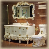 品牌爆款欧式仿古浴室柜落地式橡木美式实木大理石台面卫浴柜组合