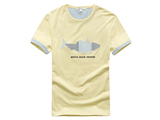 马克华菲夏款男士二色可选鱼型绣花贴布全棉修身短袖T恤