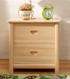 宜家时尚现代柜实木床头柜儿童创意环保二抽木色松木储物柜