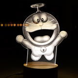 北欧3d机器猫氛围灯木质led哆啦A梦小夜灯装饰台灯生日送创意礼物