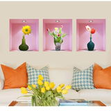 3d立体仿真花卉客厅沙发背景装饰品墙贴玄关餐厅卧室温馨布置贴画