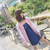 【Mungs高端定制】s1p粉色棒球衫春夏薄外套 女 棒球服运动服上衣