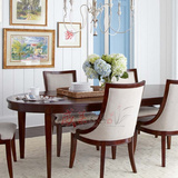 美式乡村新古典椭圆形餐桌欧式实木餐桌椅组合一桌6椅法式定制