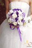 特价新娘手捧花球 结婚用高贵浪漫紫色婚礼鲜花 深圳市免费送到