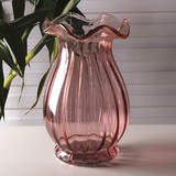马蹄莲口 水晶玻璃彩色 透明花瓶 摆件 批发水培f富贵竹花瓶