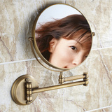 仿古欧式 美容镜 浴室化妆镜 伸缩墙壁式双面镜 8英寸 放大美容镜