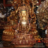 佛教用品 1尺33cm正宗尼泊尔半鎏金纯紫铜密宗佛像男相地藏王菩萨