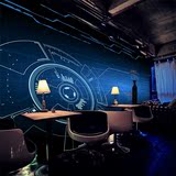 大型立体个性科幻抽象线条壁画餐厅酒吧ktv网吧背景墙纸大型壁画