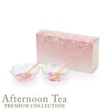 【现货】日本代购afternoon tea樱花限量水晶樱花玻璃碗对碗结婚