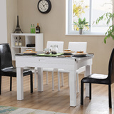 特价简约现代钢化玻璃可伸缩餐桌椅组合小户型实木多功能电磁炉