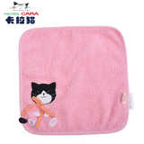 日本卡拉猫纯棉可爱卡通进口小方巾柔软毛巾成人儿童吸水洗脸巾女
