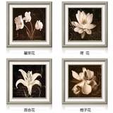 款5D3D印花简单十字绣温馨卧室简约花卉小幅荷花百合花栀子花