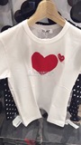 现货 日本代购CDG川久保玲PLAY2016年新款双面红心短袖T恤 男女款