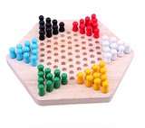包邮木制成人益智智力玩具 六角跳棋桌面游戏 宝宝早教4-5-6-7岁