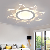 创意温馨太阳花卧室LED吸顶灯简约现代超薄遥控书房男女儿童房灯